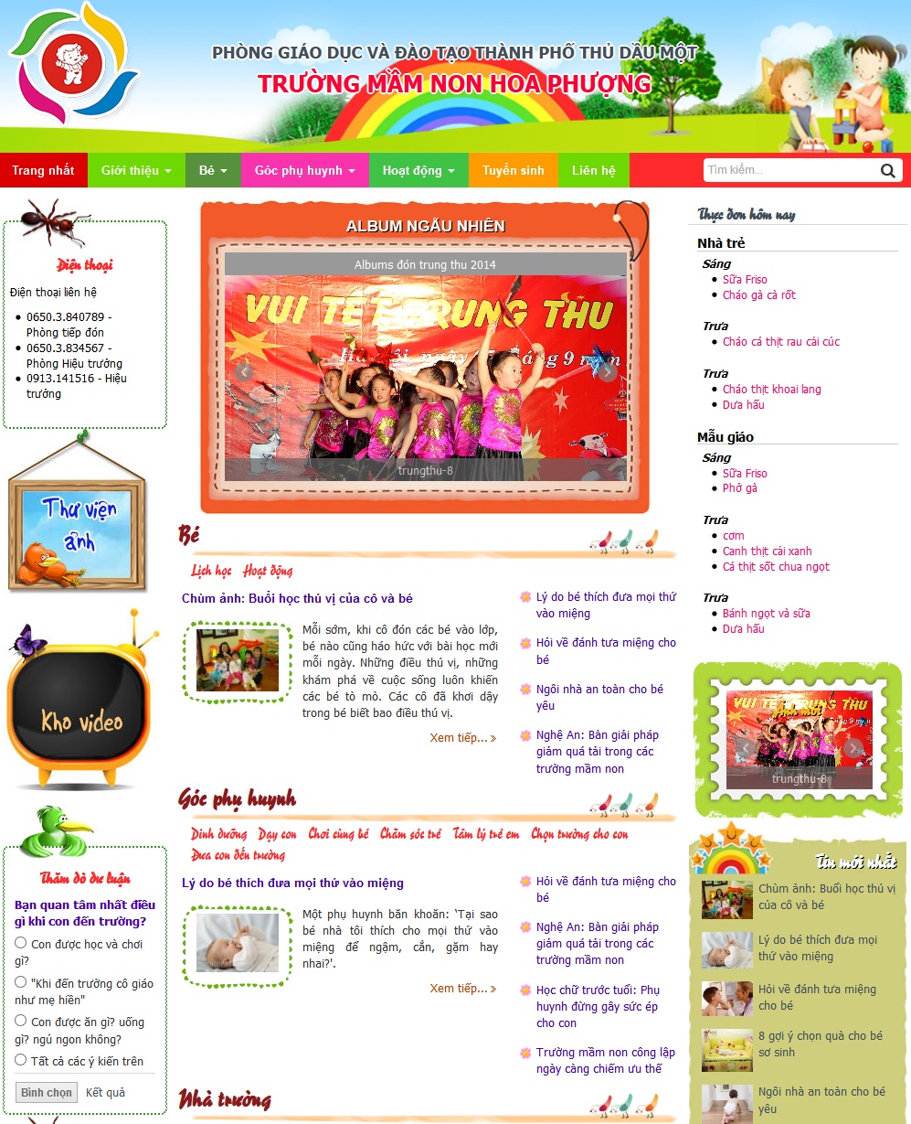 Website trường mầm non Hoa Phượng, thành phố Thủ Dầu Một