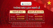 Thông báo lịch làm việc Giỗ Tổ Hùng Vương 10/3 và 30/4 - 1/5