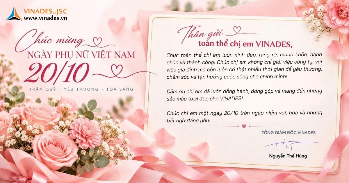 Tổng Giám đốc Nguyễn Thế Hùng gửi những lời chúc tốt đẹp đến toàn thể nhân sự nữ VINADES nhân ngày 2010